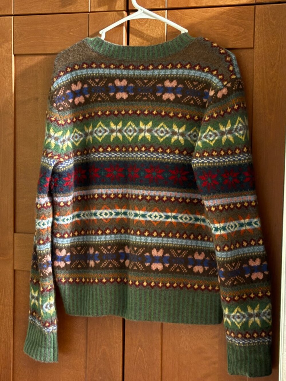 Lauren Ralph Lauren Purple Label Intarsia Knit Cashmere V Neck Sweater Fair Isle - Picture 4 of 11